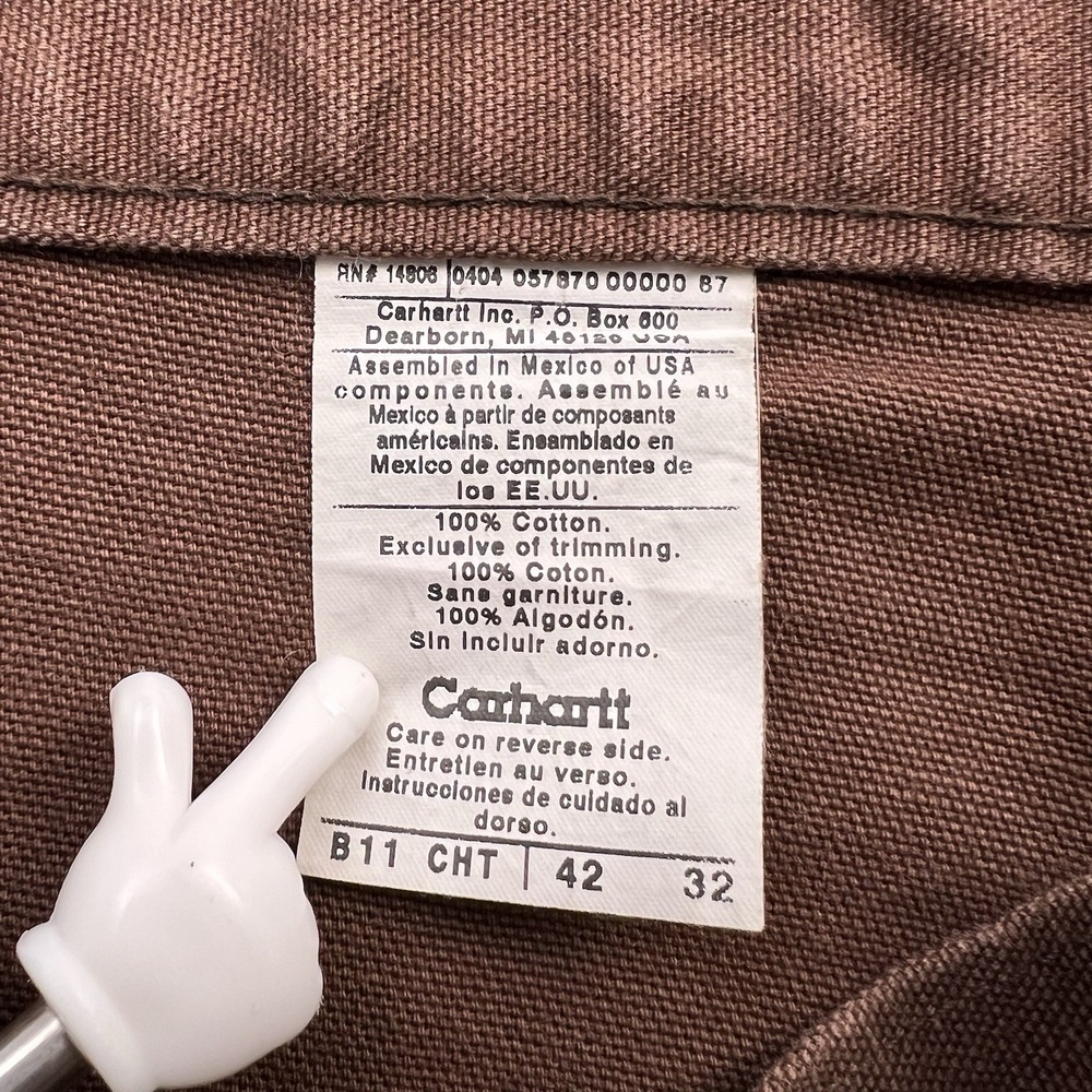 Vintage Carhartt B11 CHT Duck Dungaree Work‎ Pants Men's Size 42x32 Brown NWT - Picture 4 of 8